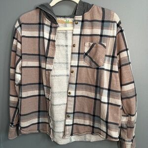 Vintage Hanson Flannel with hood. Size CL